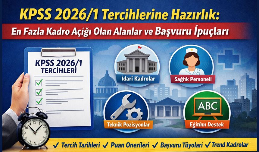 KPSS 2026/1 Tercihlerine Hazırlık: En Fazla Kadro Açığı Olan Alanlar ve Başvuru İpuçları